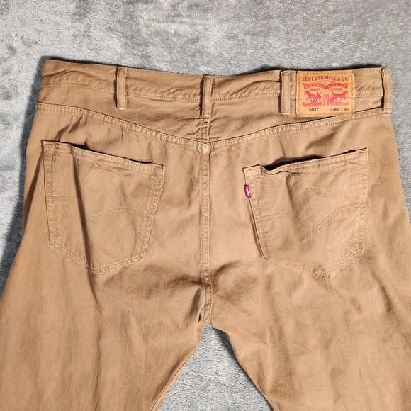 Levi's 501XX Jeans Men's 40X30 Tan‎ Beige Khaki Original Fit Button Fly Cotton - Picture 11 of 13